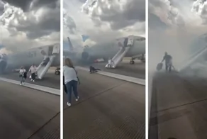 Пассажирский самолет загорелся в аэропорту Денвера