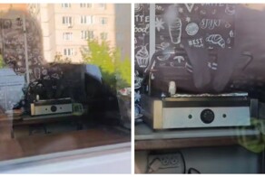 Работник шаурмичной сушил свои носки прямо на гриле