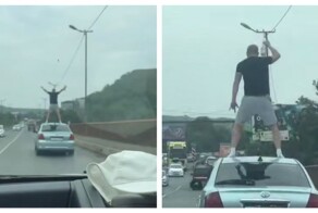 Парень станцевал на&nbsp;крыше движущегося автомобиля