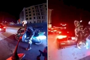 Мотоциклист не удержал байк и получил болезненный урок