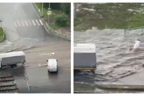 В Барнауле женщину смыло потоком воды после дождя