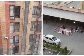 Иностранные дамы устроили пикник на полу