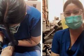 Клиентка пришла на помощь мастеру педикюра