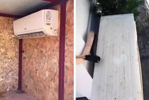 Мужчина установил кондиционер в будке своего пса