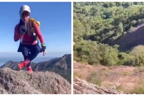 В Китае девушка упала со скалы во время попытки сделать впечатляющий снимок в оригинальной позе