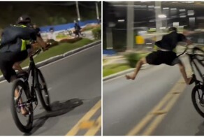 Готовится пересесть на мотоцикл или BMW