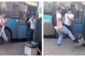 Странный ход мужчины во время уличной драки