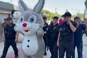 «Свободу покемонам!»: в&nbsp;Кишиневе задержали протестующих в&nbsp;костюмах лабубу, Пикачу и медведя