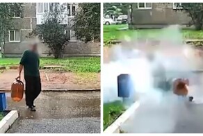 В Уфе мужчина поскользнулся и случайно взорвал кегу у подъезда