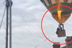 Прохожий предотвратил катастрофу, когда воздушный шар оказался над жилой улицей