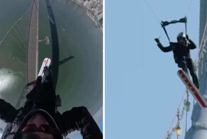 Экстремал   совершил уникальный трюк, впервые в мире объединив серфинг и скольжение по мосту