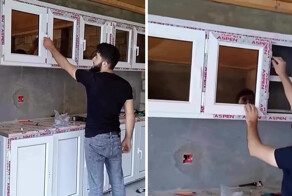 Кухонный гарнитур из стеклопакетов
