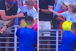 Взрослый мужчина стащил у ребенка кепку теннисиста Камиля Майхшака на US Open