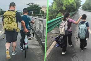 800 км пешком: отец из Китая проверил детей на прочность во время похода