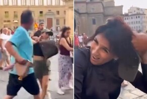 Мужчина  оттаскал за волосы беременную женщину  за кражу сумки