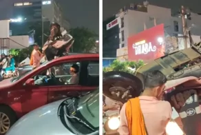 Мужчина придумал, как обойти огромную пробку в городе