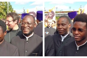 Темнокожие семинаристы  на крестном ходе в Москве