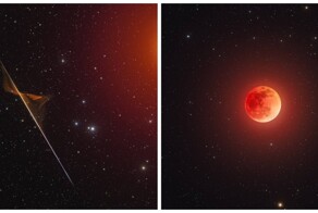 Фотограф снял метеор, пролетавший рядом с «кровавой» Луной