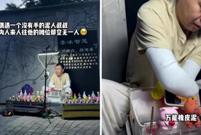 Китаец с ампутированными кистями стал популярен в сети благодаря глиняным фигуркам