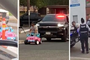 В Канаде задержали мужчину на игрушечном джипе