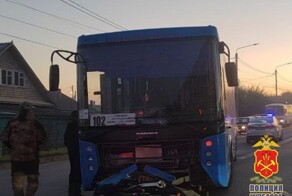ДТП мотоциклиста и автобуса в Белово