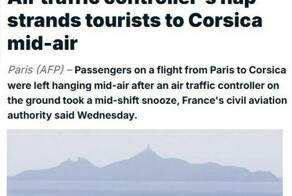 Самолет, летевший из Парижа на Корсику, долго не мог приземлиться