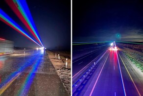 Странные лучи над дорогой перепугали казахстанцев