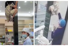 Девочка залезла под потолок из-за дентофобии