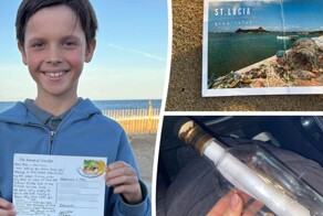 Мальчик отправил послание в бутылке и получил ответ