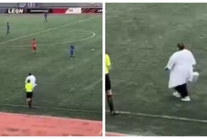 Новосибирский врач стала звездой соцсетей, выйдя на поле во время матча