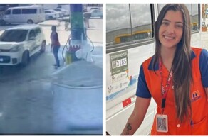 Бразилец напал на бывшую девушку на заправке