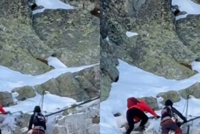 Семейная пара поднялась на самую высокую гору Польши с младенцем