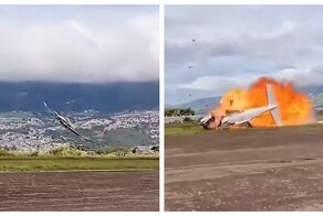 Крушение легкомоторного самолета в Венесуэле попало на видео
