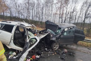 Жутковатое лобовое столкновение