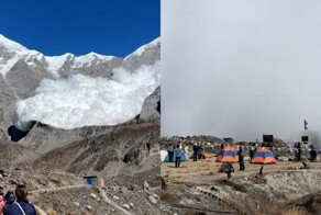 Огромная лавина обрушилась на туристический лагерь на Аннапурне