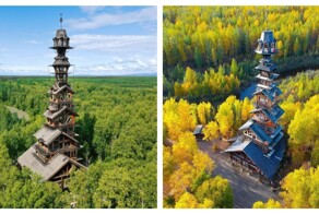 Избушка-небоскрёб в лесной глуши на Аляске