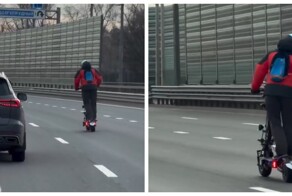 В Москве электросамокатчик разогнался до 110 км/ч, лавируя между машинами