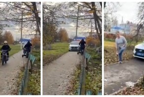 В Чувашии местная жительница помешала задержанию питбайкера⁠⁠