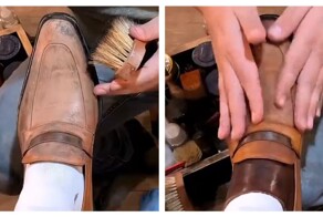 Чистильщик обуви за работой