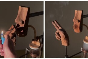 Инженерная скульптура, которая «курит» сама