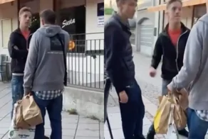 Сын владельца магазина нокаутировал вора, пытавшегося вынести товар