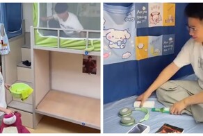 Китайский студент показал, как обустроил своё спальное место в общежитии