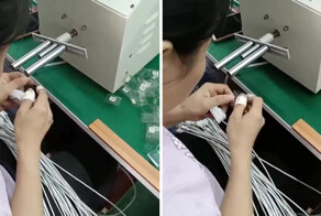 На видео показали процесс упаковки зарядных кабелей на фабрике в Китае ️