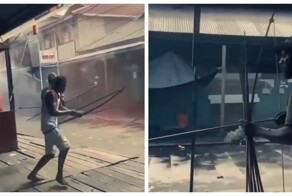 Столкновение с копьями и луками в Папуа–Новой Гвинее