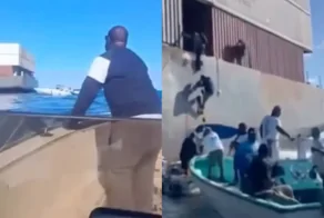 Грузовое судно село на мель, и местные бросились «спасать» товар