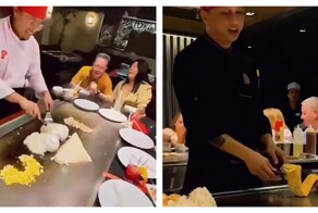 Повара развлекают клиентов