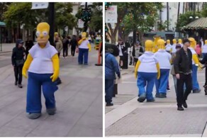 Гомеры Симпсоны заполонили улицу Санта-Моники