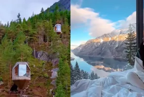 Норвежский отель для любителей домов на деревьях