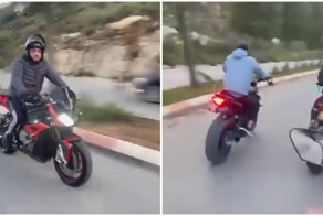 Эпичный полёт мотоциклиста