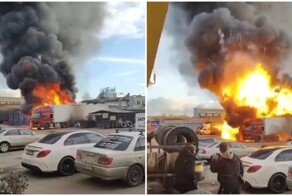 Взрыв газового баллона в грузовике